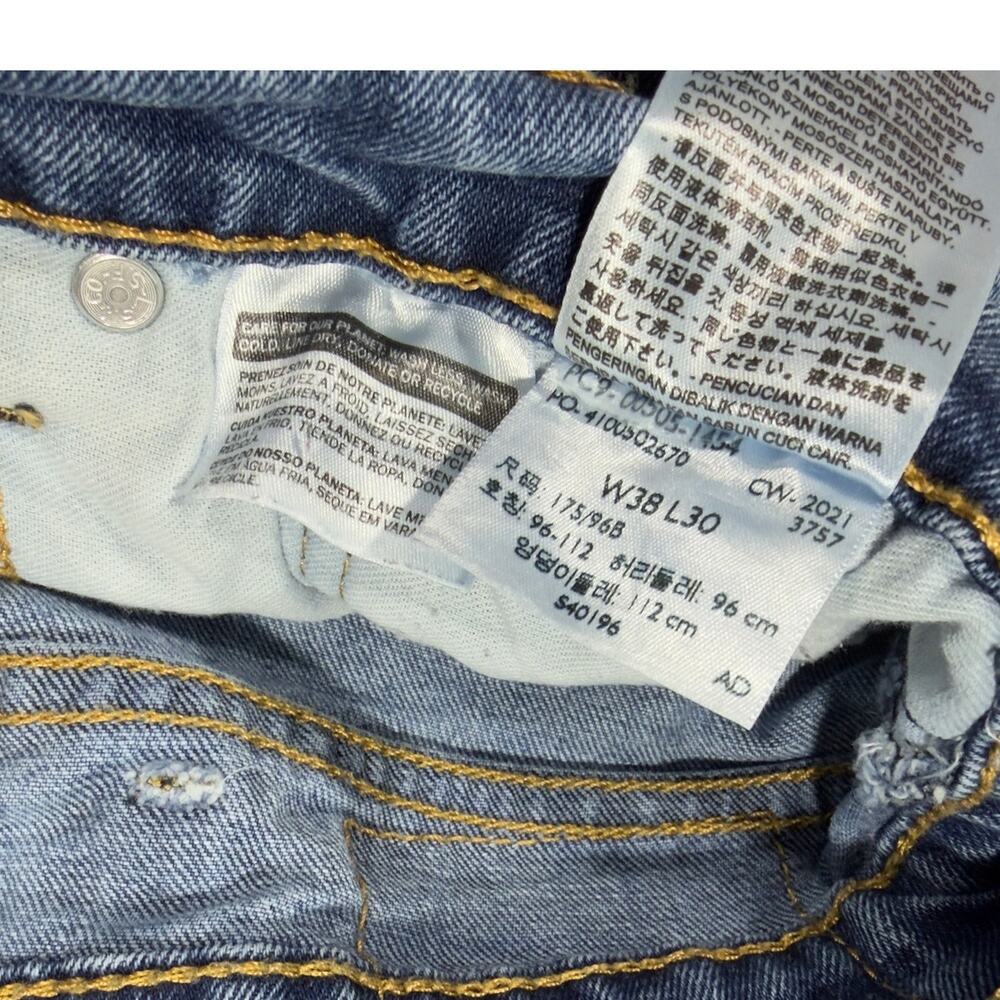 Levi's 505 Regular Fit Jeans Mens 38x30 Medium Wash Denim Straight Leg - Picture 8 of 10